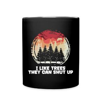 Forêt d’arbres déclaration bûcheron menuiserie forestier - Mug uni - noir - Devant