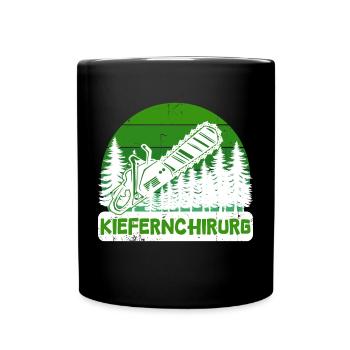 Bûcheron arbre tronçonneuse déclaration boiserie - Mug uni - noir - Devant