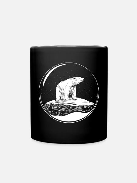 Eisbär auf Eisscholle Save the polarbear - Tasse einfarbig - Schwarz