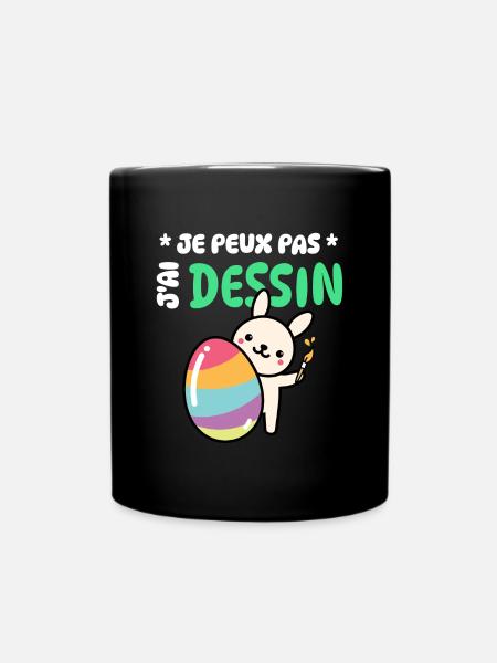 I can't I have drawing humor well-being - Full Colour Mug - black
