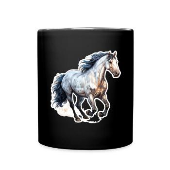 Wildpferd - Tasse einfarbig - Schwarz - Vorne