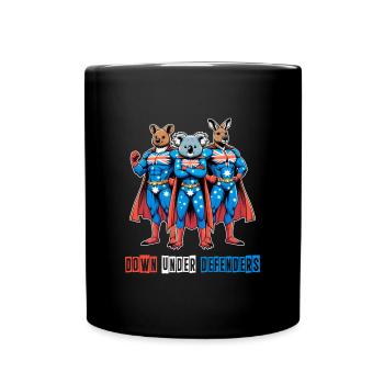 Australia's heroes kangaroo Quokka and Koala - Full Colour Mug - black - Front