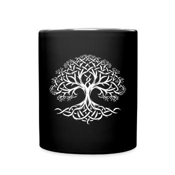 Yggdrasil, Baum des Lebens - Tasse einfarbig - Schwarz - Vorne