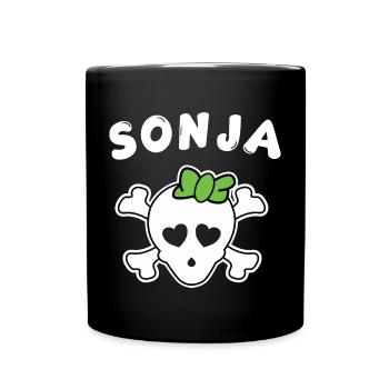 Piratin Sonja Design für Mädchen und Frauen - Tasse einfarbig - Schwarz - Vorne