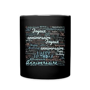 ALLES GUTE ZUM GEBURTSTAG. ALLES GUTE ZUM GEBURTSTAG. JAHRESTAG. - Tasse einfarbig - Schwarz - Vorne