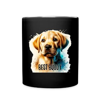Labrador Retriever Welpe süß Bester Kumpel - Tasse einfarbig - Schwarz - Vorne