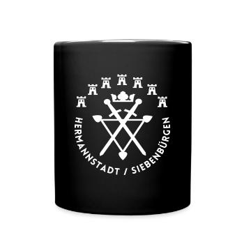 Hermannstadt Siebenbürgen Design weiße Schrift - Tasse einfarbig - Schwarz - Vorne