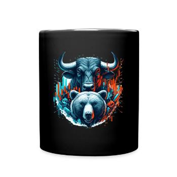 Finance Taureau Bear Stock Market Wall Street cadeau - Mug uni - noir - Devant