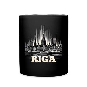 Riga Hauptstadt Lettland Baltikum Geschenk - Tasse einfarbig - Schwarz - Vorne