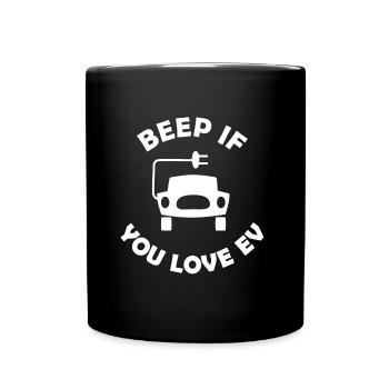 Elektrisch Auto fahren - Tasse einfarbig - Schwarz - Vorne