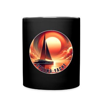 Sonnenuntergang Segeln - Tasse einfarbig - Schwarz - Vorne