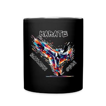 Karate Mawashi Geri - Tasse einfarbig - Schwarz - Vorne