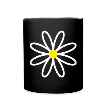 Daisy Gänseblümchen - Tasse einfarbig - Schwarz - Vorne