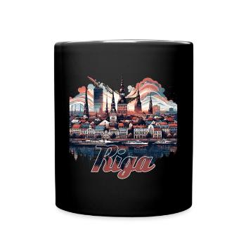 Riga Capital Latvia Baltic Gift - Full Colour Mug - black - Front