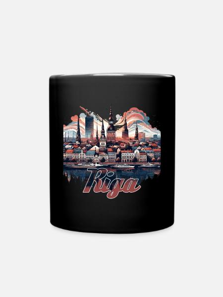 Riga Hauptstadt Lettland Baltikum Geschenk - Tasse einfarbig - Schwarz
