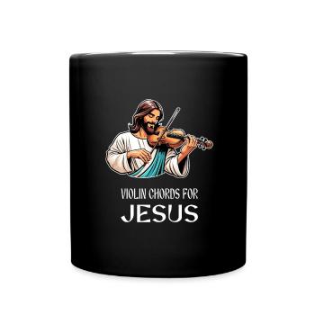 Violinen Akkorde für Jesus Christlicher Gott - Tasse einfarbig - Schwarz - Vorne