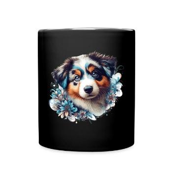 Berger australien chiot chien mignon cadeau - Mug uni - noir - Devant