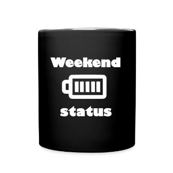Endlich ist es Wochenende - Tasse einfarbig - Schwarz - Vorne