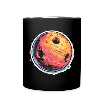 Bowlingkugel Cartoon Look - Tasse einfarbig - Schwarz - Vorne