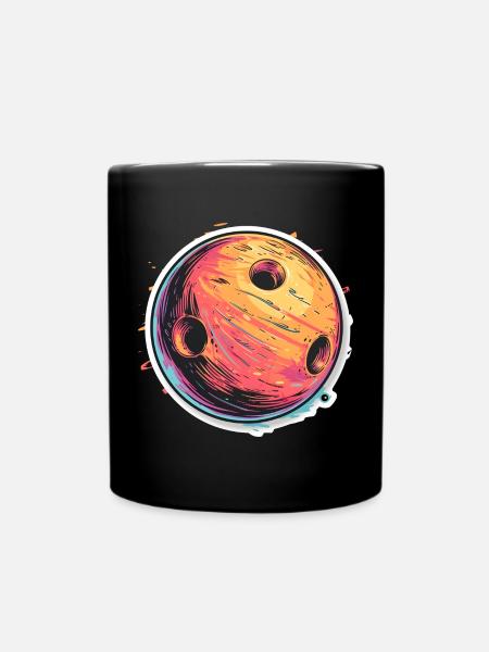 Bowlingkugel Cartoon Look - Tasse einfarbig - Schwarz