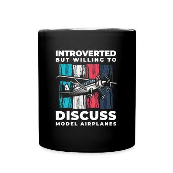 Model Builder Model Flying Hobby Pilot Aviator - Full Colour Mug - black - Front