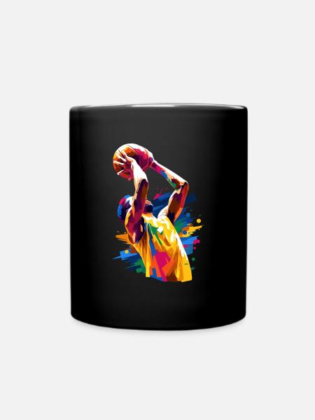 Man who plays basketball - Full Colour Mug - black