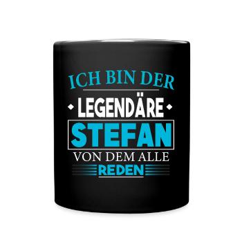 Stefan Name Geburtstag - Stefan Namenstag - Tasse einfarbig - Schwarz - Vorne