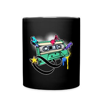 Funky Graffiti Street Art Drawing Illustration - Full Colour Mug - black - Front