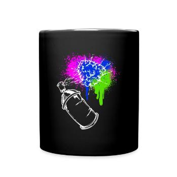 Graffiti Spraydose Kunst Strassenkunst Sprayer - Tasse einfarbig - Schwarz - Vorne