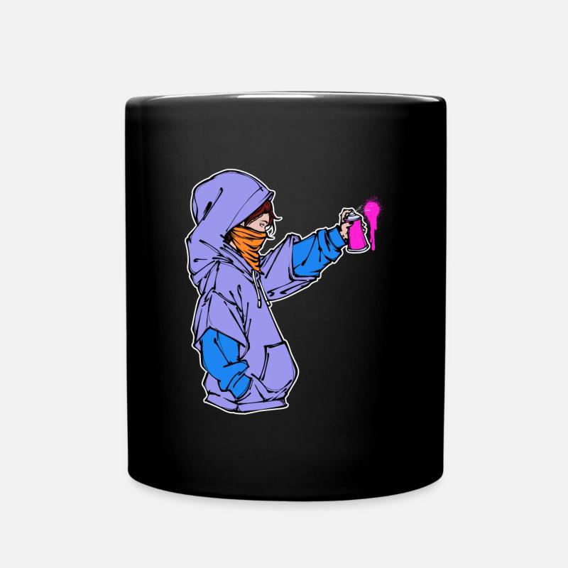 Sprayer Art Spray Can Graffiti Sketch Street Art - Full Colour Mug - black