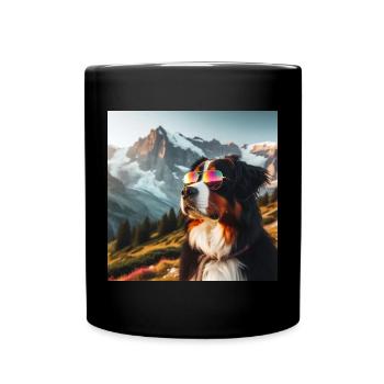 Berner Sennenhund - Tasse einfarbig - Schwarz - Vorne
