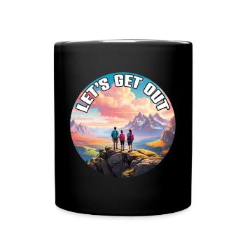 Nichts wie raus mit der Familie in die Natur - Tasse einfarbig - Schwarz - Vorne