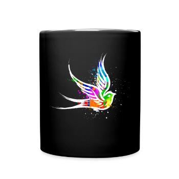 Bird Street Art Graffiti Drawing Illustration - Full Colour Mug - black - Front