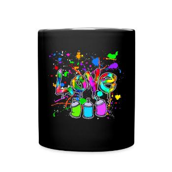 Wildstyle Graffiti Spraydose Sprayer Street Art - Tasse einfarbig - Schwarz - Vorne