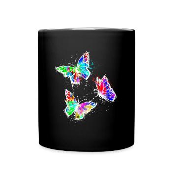 Art, Street Art, Graffiti, Butterfly - Full Colour Mug - black - Front