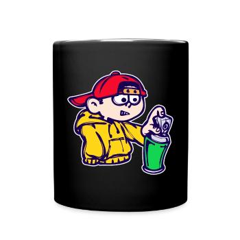Graffiti Spraydose Kunst Strassenkunst Sprayer - Tasse einfarbig - Schwarz - Vorne