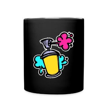 Graffiti Sreet Art Spraydose Sprayer Wildstyle - Tasse einfarbig - Schwarz - Vorne
