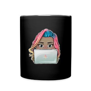 Vibrant Reva Prisma working Girl Design - Full Colour Mug - black - Front