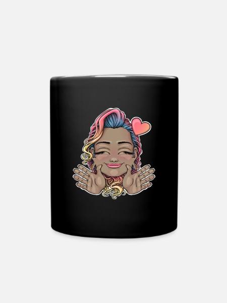 Skurriles Regenbogenhaar Umarmungsdesign - Tasse einfarbig - Schwarz