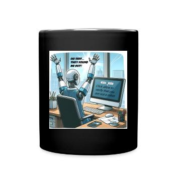 robot lol - Full Colour Mug - black - Front