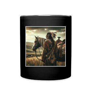 Amérindien - Mug uni - noir - Devant