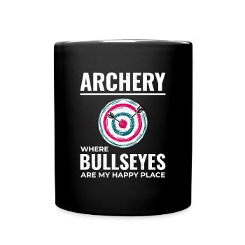Bogenschießen Ziele Bogenschütze Bullseye Schießsport - Tasse einfarbig - Schwarz - Vorne