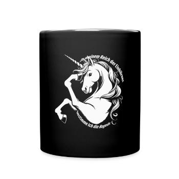 In my kingdom of unicorns, I determine... - Full Colour Mug - black - Front
