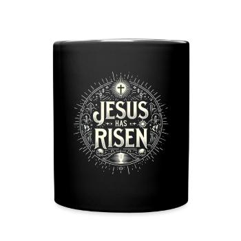 Jesus ist Auferstanden Kreis - Tasse einfarbig - Schwarz - Vorne
