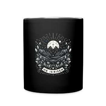 Style de ligne de paysage de Easter Mountain - Mug uni - noir - Devant