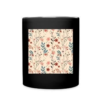 Floral Motif Floral Printemps Été Fleurs 2 - Mug uni - noir - Devant