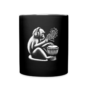 Drum Monkey - Full Colour Mug - black - Front