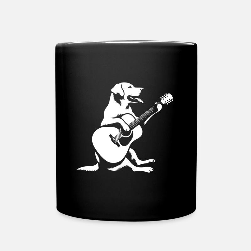 Labrador Guitar Ballad - Full Colour Mug - black
