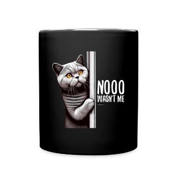 Nein war ich nicht BKH Blue Katze Geschenk - Tasse einfarbig - Schwarz - Vorne