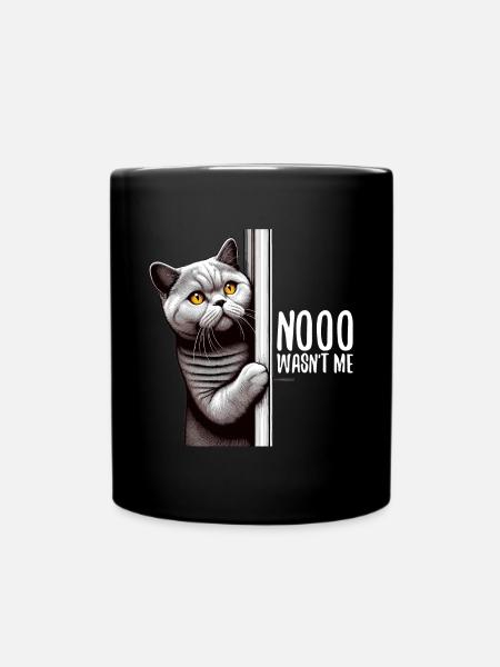 Nein war ich nicht BKH Blue Katze Geschenk - Tasse einfarbig - Schwarz